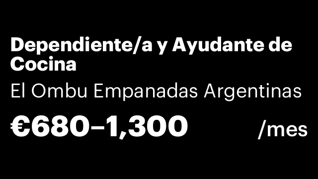 Dependiente/a y Ayudante de Cocina
