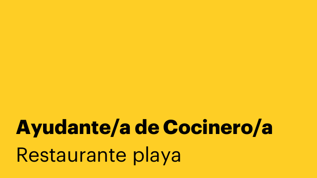 Ayudante/a de Cocinero/a