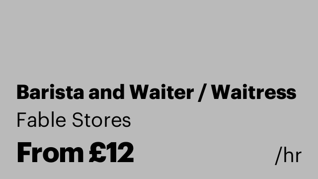 Barista and Waiter / Waitress