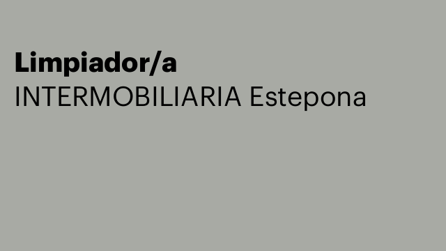 Limpiador/a