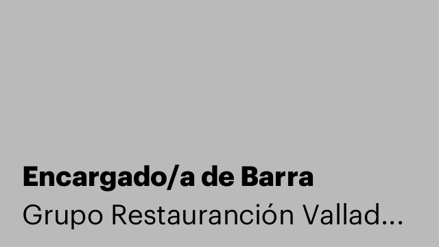 Encargado/a de Barra