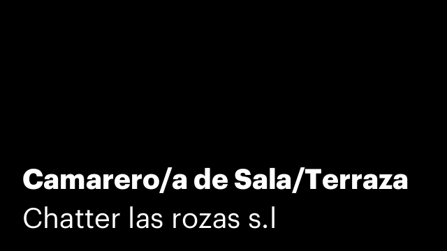 Camarero/a de Sala/Terraza