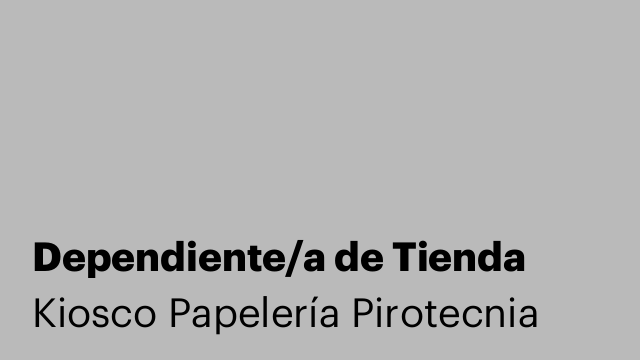 Dependiente/a de Tienda