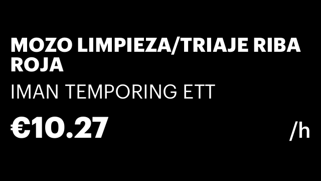 MOZO LIMPIEZA/TRIAJE RIBA ROJA