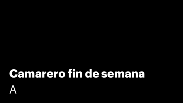 Camarero fin de semana