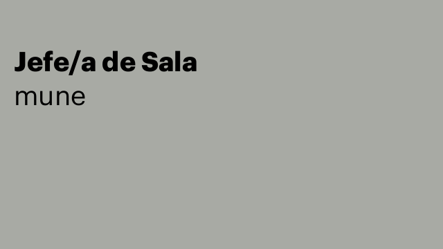 Jefe/a de Sala
