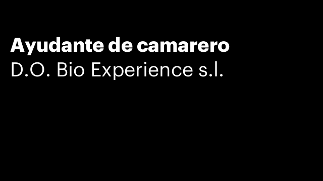 Ayudante de camarero