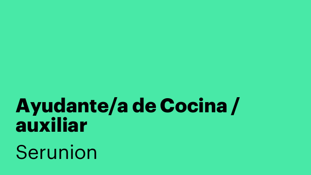 Ayudante/a de Cocina / auxiliar