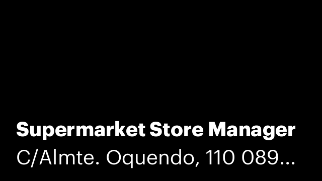 Supermarket Store Manager