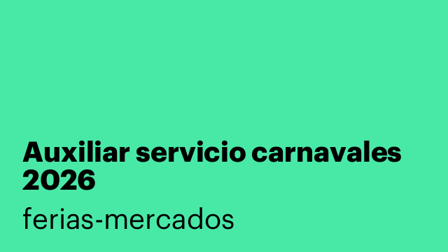 Auxiliar servicio carnavales 2026