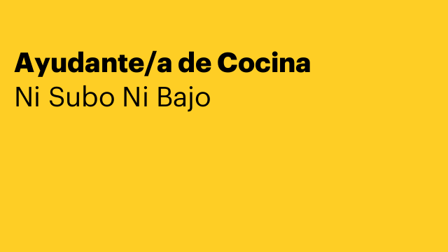 Ayudante/a de Cocina