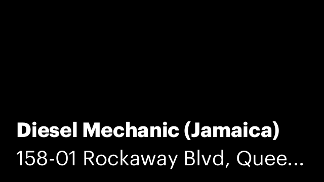 Diesel Mechanic (Jamaica)