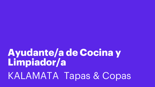 Ayudante/a de Cocina y Limpiador/a