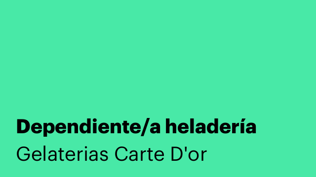 Dependiente/a heladería