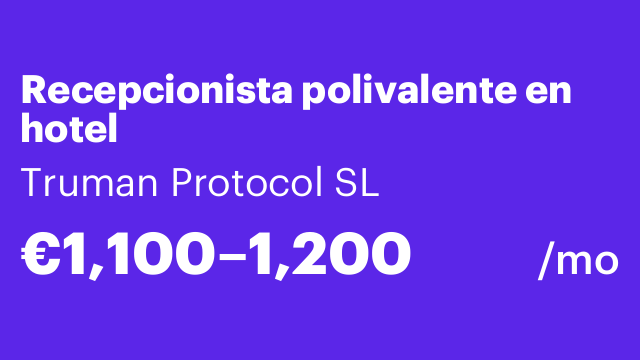 Recepcionista polivalente en hotel