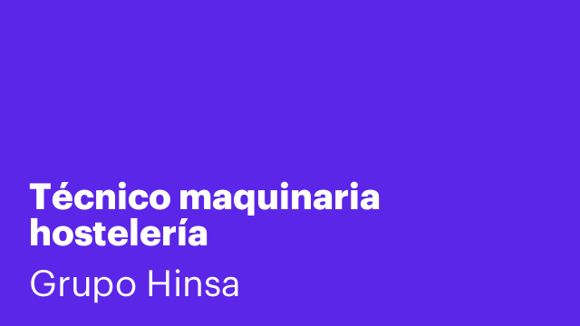 Técnico maquinaria hostelería