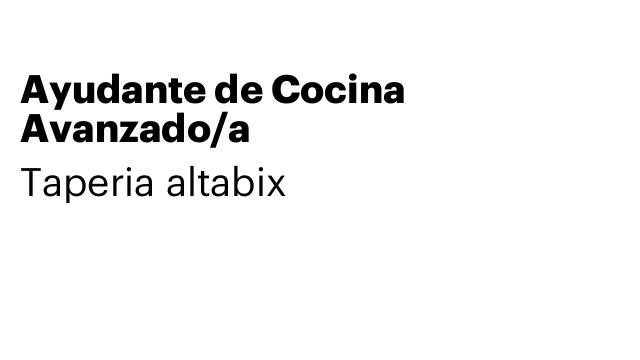 Ayudante de Cocina Avanzado/a