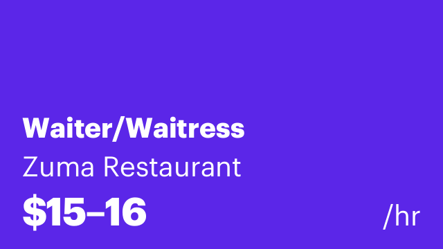 Waiter/Waitress