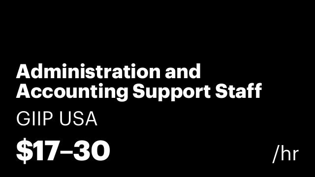 Administration and Accounting Support Staff