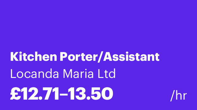 Kitchen Porter/Assistant