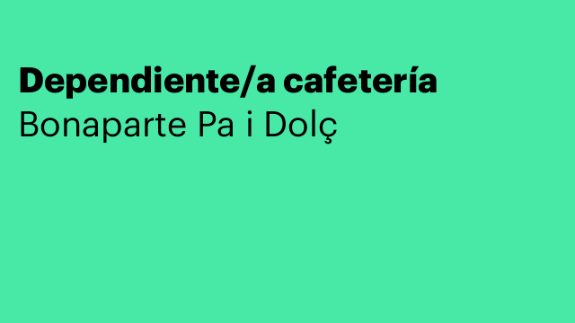 Dependiente/a cafetería