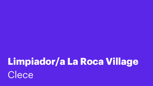 Limpiador/a La Roca Village