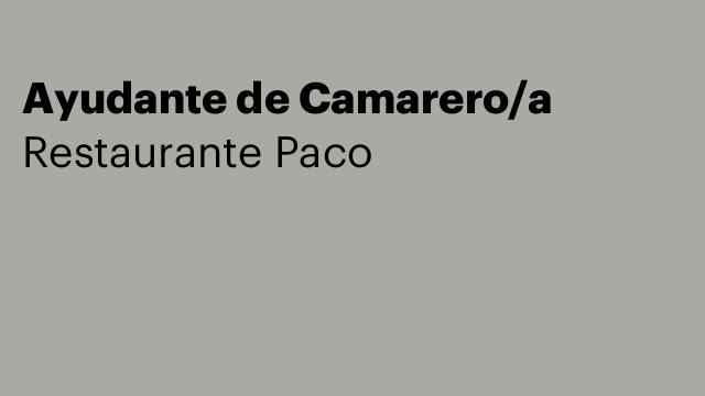 Ayudante de Camarero/a