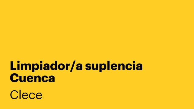 Limpiador/a suplencia Cuenca