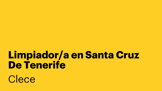 Limpiador/a en Santa Cruz De Tenerife