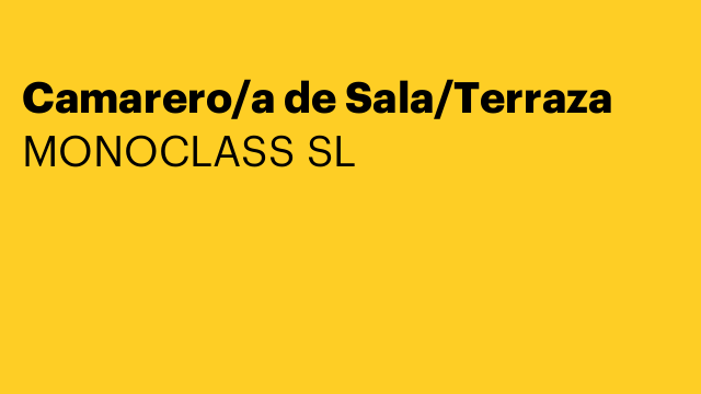 Camarero/a de Sala/Terraza
