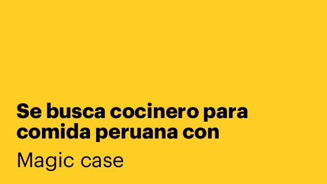 Se busca cocinero para comida peruana con experiencia