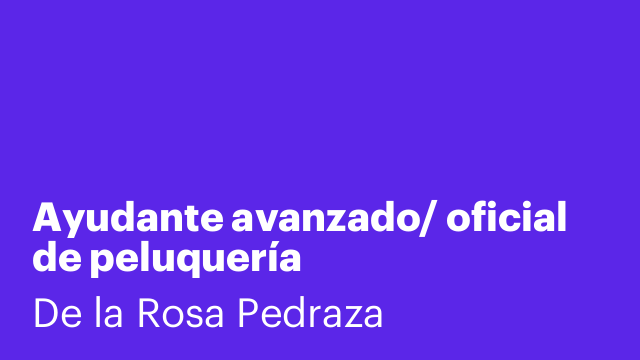 Ayudante avanzado/ oficial de peluquería
