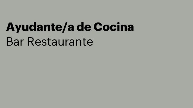 Ayudante/a de Cocina