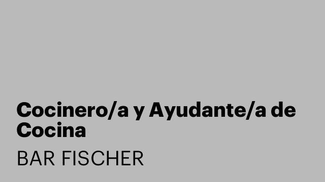 Cocinero/a y Ayudante/a de Cocina