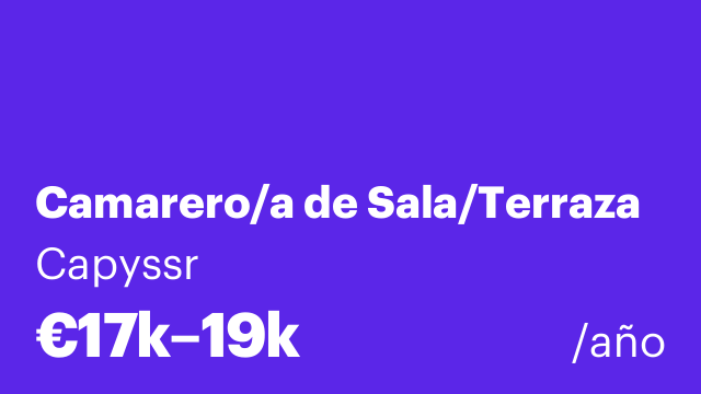 Camarero/a de Sala/Terraza