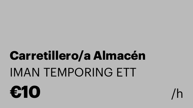 Carretillero/a Almacén