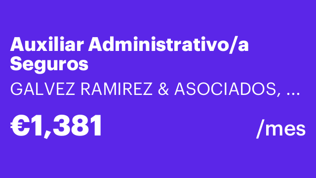 Auxiliar Administrativo/a Seguros