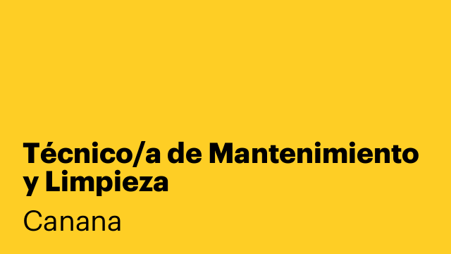Técnico/a de Mantenimiento y Limpieza