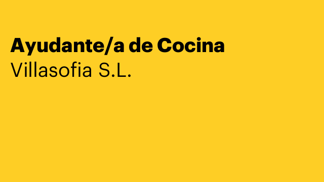 Ayudante/a de Cocina