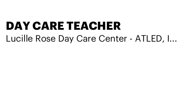 DAY CARE TEACHER