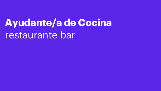 Ayudante/a de Cocina