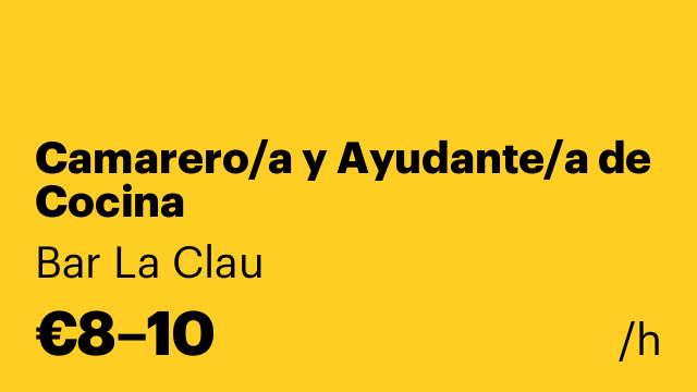 Camarero/a y Ayudante/a de Cocina