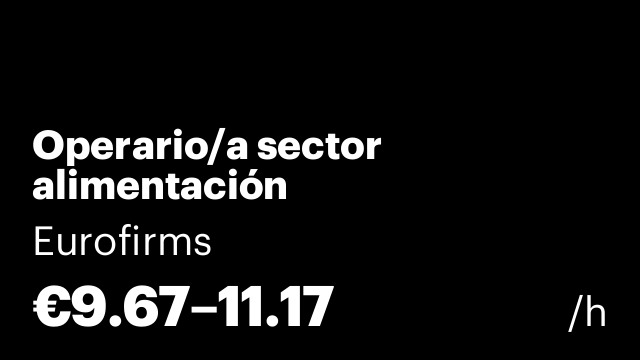 Operario/a sector alimentación