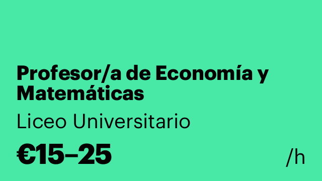 Profesor/a de Economía y Matemáticas