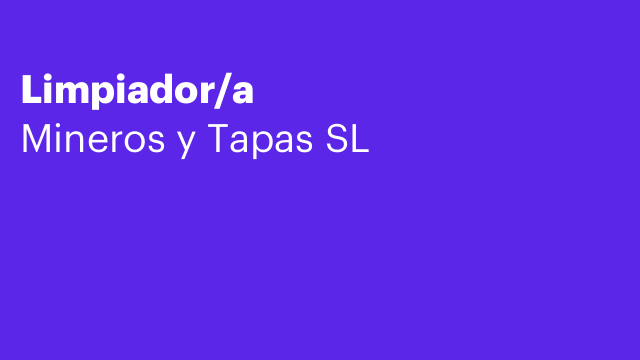 Limpiador/a