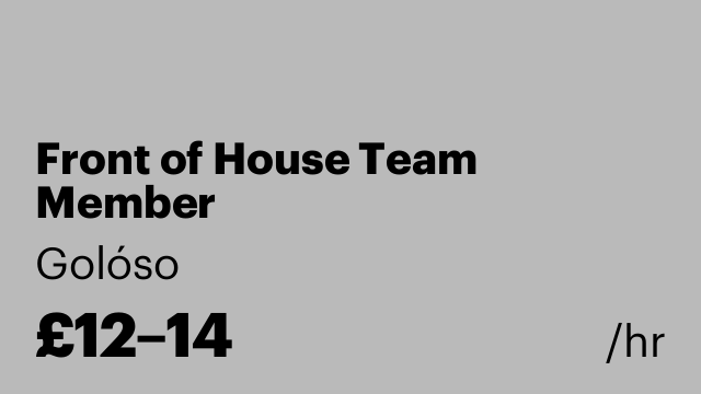 Front of House Team Member