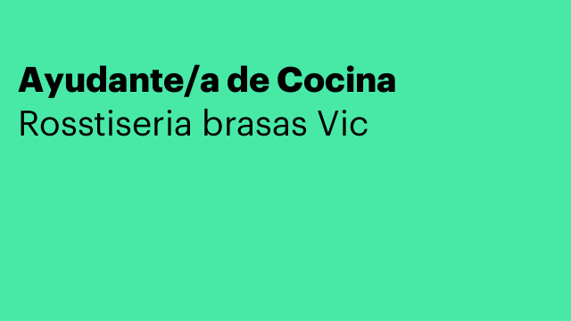 Ayudante/a de Cocina