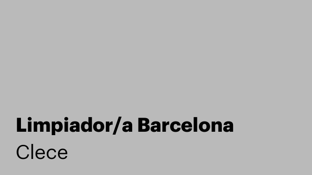 Limpiador/a Barcelona