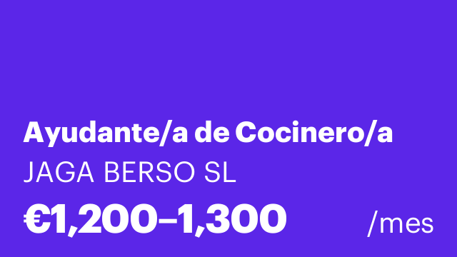 Ayudante/a de Cocinero/a