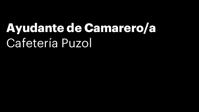 Ayudante de Camarero/a